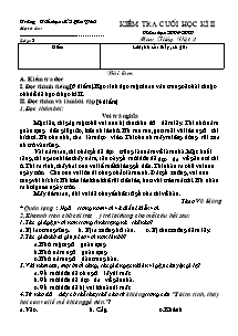 Đề kiểm tra cuối học kì II Tiếng việt Lớp 2 - Năm học 2008-2009 - Trường Tiểu học số 2 Gia Phú