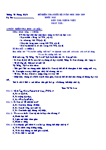 Đề kiểm tra cuối học kì II Tiếng việt Lớp 2 - Năm học 2008-2009 - Trường Tiểu học Phong Mỹ 4