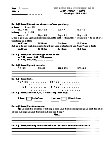 Đề kiểm tra cuối học kì II Toán, Tiếng việt Lớp 2 - Năm học 2010-2011 - Trường Tiểu học Mạc Thị Bưởi