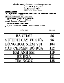 Đề kiểm tra cuối học kỳ I Tiếng việt Lớp 2 - Năm học 2012-2013