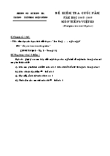 Đề kiểm tra cuối năm Tiếng việt Lớp 2 - Năm học 2008-2009 - Trường Tiểu học Điệp Nông