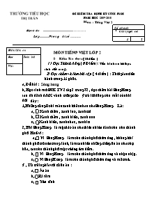 Đề kiểm tra cuối năm Tiếng việt, Toán Lớp 2,3 - Năm học 2009-2010 - Trường Tiểu học Thị Trấn