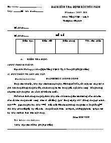 Đề kiểm tra định kì cuối năm Tiếng việt Lớp 2 - Năm học 2009-2010