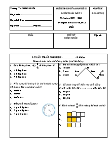 Đề kiểm tra định kì giữa học kì I Toán Lớp 2 - Năm học 2009-2010 - Trường Tiểu học Sông Mây