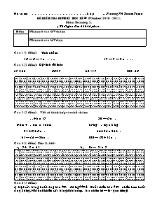 Đề kiểm tra định kì học kì I Toán Lớp 2 - Năm học 2010-2011 - Trường Tiểu học Khánh Thịnh