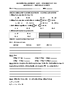 Đề kiểm tra định kì lần 1 môn Toán Khối 2 - Năm học 2009-2010