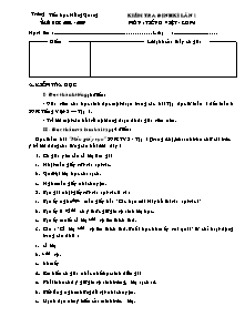 Đề kiểm tra định kì lần 1 Tiếng việt Lớp 2 - Năm học 2008-2009 - Trường Tiểu học Hồng Quang