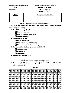 Đề kiểm tra định kì lần 1 Tiếng việt Lớp 2 - Năm học 2008-2009 - Trường Tiểu học Trần Quốc Toản