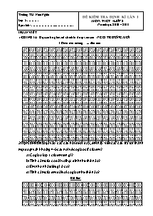 Đề kiểm tra định kì lần 1 Tiếng việt Lớp 2 - Năm học 2010-2011 - Trường Tiểu học Nam Nghĩa