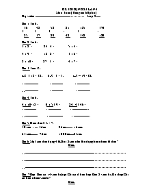 Đề kiểm tra định kì lần 4 Toán, Tiếng việt Lớp 2 (Có đáp án)