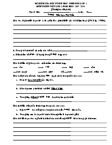 Đề kiểm tra đội tuyển lần 3 Tiếng việt Lớp 2 - Năm học 2009-2010 - Trường Tiểu học Thị Trấn