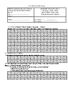 Đề kiểm tra giữa học kì I môn Tiếng việt Lớp 2 - Năm học 2013-2014 - Đinh Thị Mỹ Dung