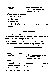 Đề kiểm tra giữa học kì I Tiếng việt Lớp 2 - Năm học 2008-2009 - Trường Tiểu học Thanh Phú A