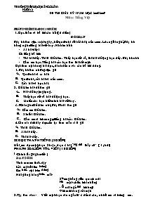 Đề kiểm tra giữa học kì I Tiếng việt Lớp 2 - Năm học 2008-2009 - Trường Tiểu học Quảng Châu 1