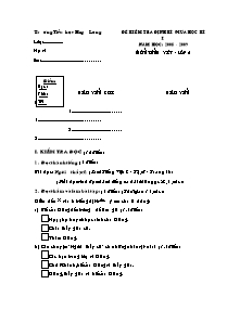 Đề kiểm tra giữa học kì I Tiếng việt, Toán Lớp 2 - Năm học 2008-2009 - Trường Tiểu học Hưng Long