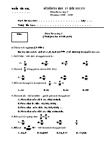 Đề kiểm tra giữa học kì I Toán Lớp 4,5 - Năm học 2008-2009