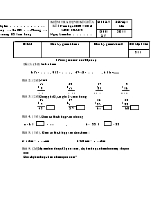 Đề kiểm tra giữa học kì I Toán, Tiếng việt Lớp 2 - Năm học 2009-2010 - Trường Tiểu học Trần Tống