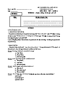 Đề kiểm tra giữa học kì II Tiếng việt Lớp 2 (Đề dự bị) - Năm học 2009-2010