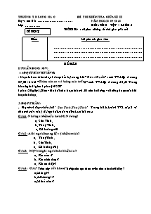 Đề kiểm tra giữa học kì II Tiếng việt Lớp 2 (Đề dự bị) - Năm học 2009-2010 - Trường Tiểu học Long Hà C