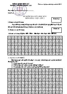 Đề kiểm tra giữa học kì II Tiếng việt Lớp 2 -Năm học 2012-2013 - Trường Tiểu học Mường Cai