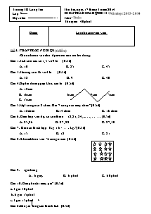 Đề kiểm tra giữa học kì II Toán Khối 2 - Năm học 2013-2014 - Trường Tiểu học Long Tân