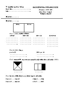 Đề kiểm tra giữa học kì II Toán Lớp 2 - Năm học 2008-2009 - Trường Tiểu học Toàn Thắng