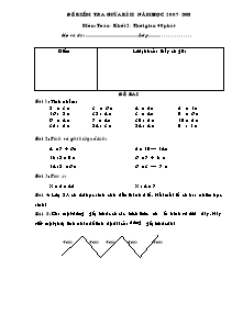 Đề kiểm tra giữa học kì II Toán, Tiếng việt Lớp 2 - Năm học 2007-2008