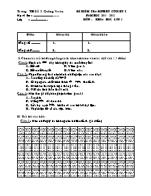 Đề kiểm tra học kì I Khoa học, Lịch sử và Địa lí Lớp 4,5 - Năm học 2011-2012 - Trường Tiểu học số 2 Quảng Xuân