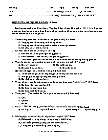 Đề kiểm tra học kì I Tiếng việt Khối 2 - Năm học 2011-2012