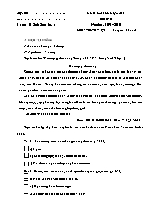 Đề kiểm tra học kì I Tiếng việt Lớp 2 - Năm học 2009-2010 - Trường Tiểu học Bình Hàng Tây 1