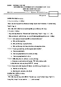 Đề kiểm tra học kì I Tiếng việt Lớp 2 - Năm học 2009-2010 - Trường Tiểu học Tân Sơn