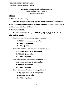 Đề kiểm tra học kì I Tiếng việt Lớp 2 - Năm học 2013-2014 - Trường Tiểu học Giàng Phình