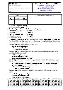 Đề kiểm tra học kì I Tiếng việt Lớp 3 (Có đáp án) - Năm học 2012-2013