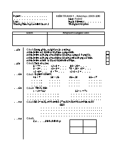 Đề kiểm tra học kì I Toán Lớp 2 - Năm học 2009-2010 - Trường Tiểu học Lê Minh Xuân 3