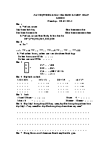 Đề kiểm tra học kì I Toán, Tiếng việt Lớp 2 (Kèm đáp án) - Năm học 2012-2013