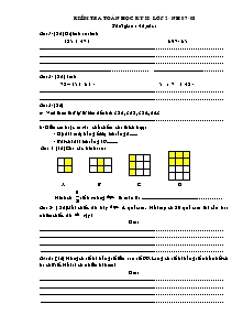 Đề kiểm tra học kì II môn Toán Lớp 2 - Năm học 2007-2008