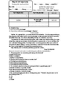 Đề kiểm tra học kì II Tiếng việt Lớp 2 - Năm học 2012-2013 - Trường Tiểu học Nam Trân