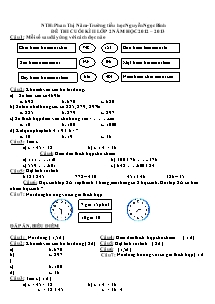 Đề kiểm tra học kì II Toán Lớp 2 - Năm học 2012-2013 - Phan Thị Năm