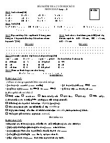 Đề kiểm tra học kì II Toán, Tiếng việt Khối 2 - Năm học 2010-2011