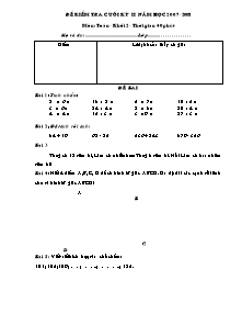 Đề kiểm tra học kì II Toán, Tiếng việt Lớp 2 - Năm học 2007-2008