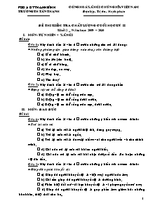 Đề kiểm tra học kì II Tổng hợp Lớp 2 - Năm học 2009-2010 - Trường Tiểu học Tân Thạnh