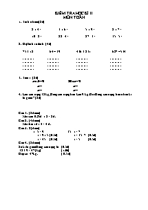 Đề kiểm tra học kỳ II môn Toán, Tiếng việt Lớp 2