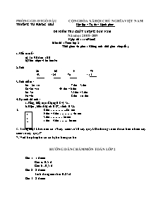 Đề kiểm tra khảo sát đầu năm Toán Lớp 2 - Năm học 2008-2009 - Trường Tiểu học Phước Hòa