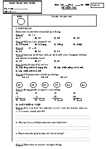 Đề kiểm tra tuần 12 Các môn Lớp 2 - Năm học 2006-2007 - Trường Tiểu học Đoàn Thị Điểm