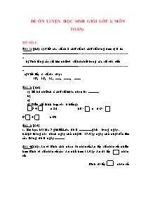 Đề ôn luyện thi học sinh giỏi môn Toán Lớp 2