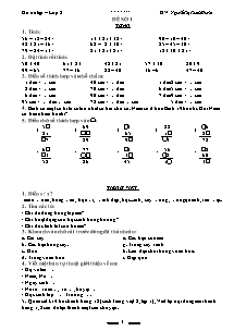 Đề ôn tập môn Toán, Tiếng việt Lớp 2 - Nguyễn Thị Thanh Huyền