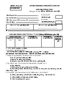 Đề thi chọn học sinh giỏi cấp huyện Tiếng việt cấp Tiểu học (Có đáp án)