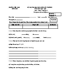 Đề thi chọn học sinh giỏi cấp trường Tiếng việt, Toán Lớp 2 - Năm học 2008-2009 - Trường Tiểu học Bình Khê