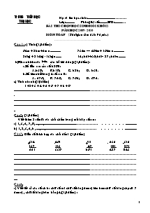 Đề thi chọn học sinh giỏi môn Toán Lớp 2 - Năm học 2009-2010 - Trường Tiểu học Thọ Lộc