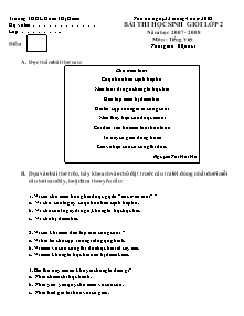 Đề thi chọn học sinh giỏi Tiếng việt Lớp 2 - Năm học 2007-2008 - Trường Tiểu học Đoàn Thị Điểm